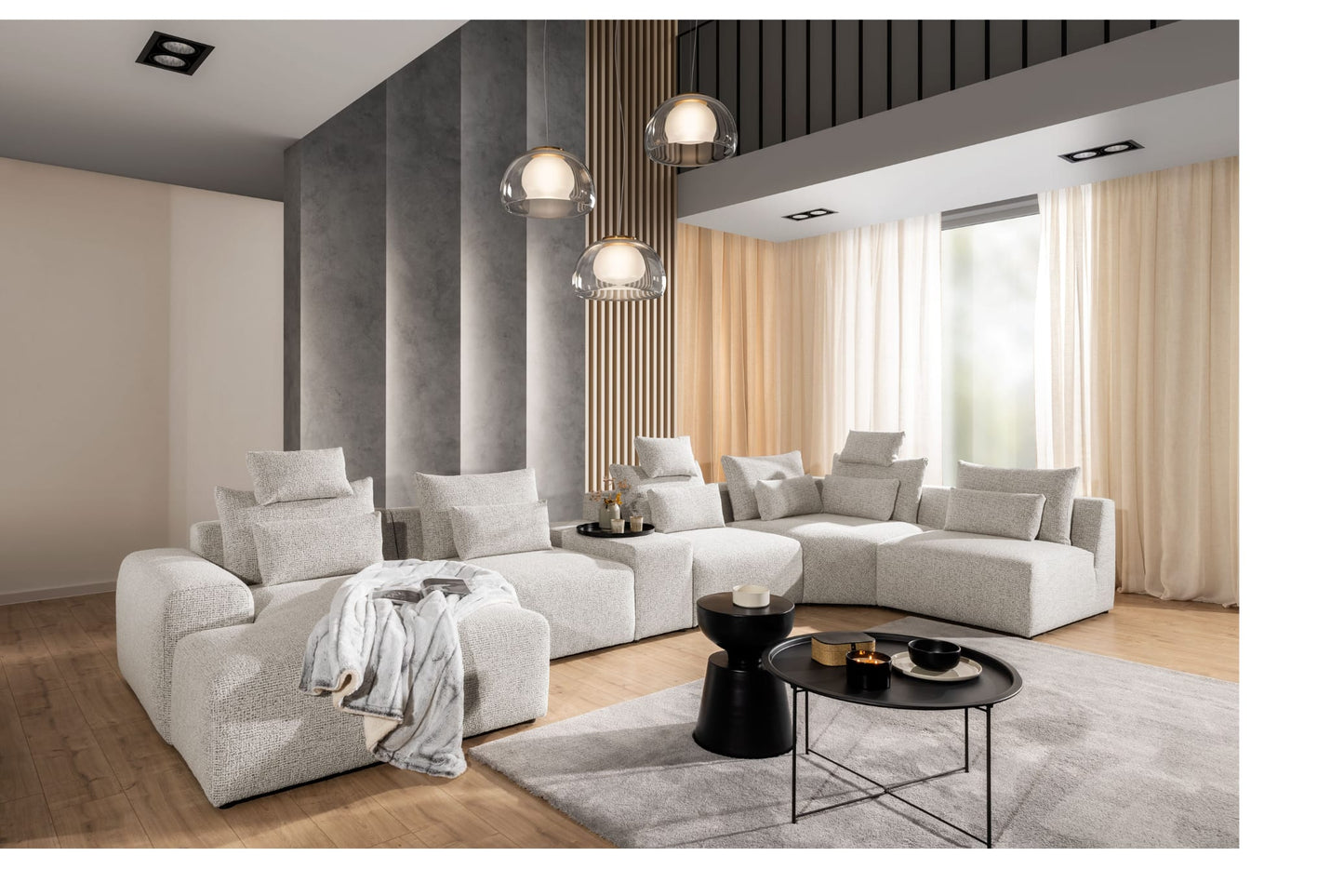 Koppla – 5-sits modulsoffa (SV + RD + PANEL + RD + HXL + RHÖ)