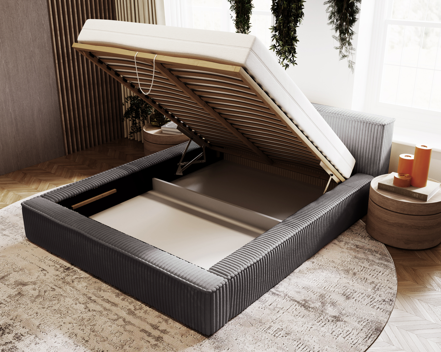 Blunda - Sängram med förvaring