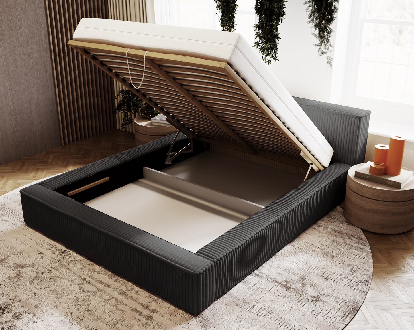 Blunda - Sängram med förvaring