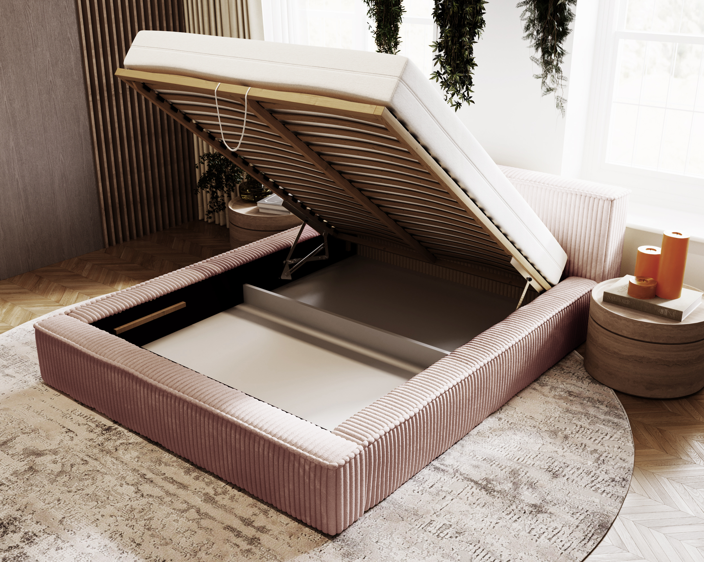 Blunda - Sängram med förvaring