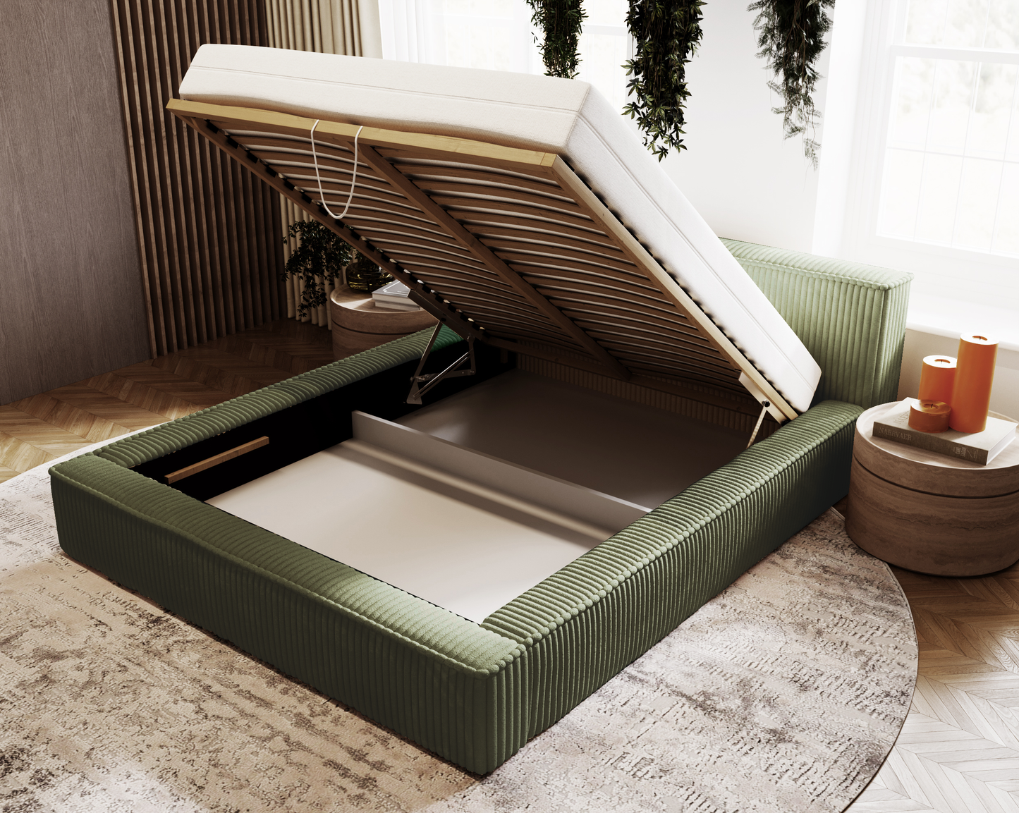 Blunda - Sängram med förvaring