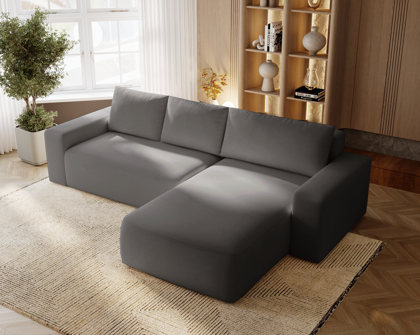 Famnen - Bäddsoffa med förvaring - Hörnsoffa