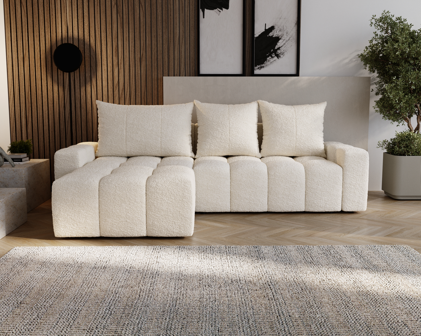 Glänta - Bäddsoffa med förvaring - Hörnsoffa