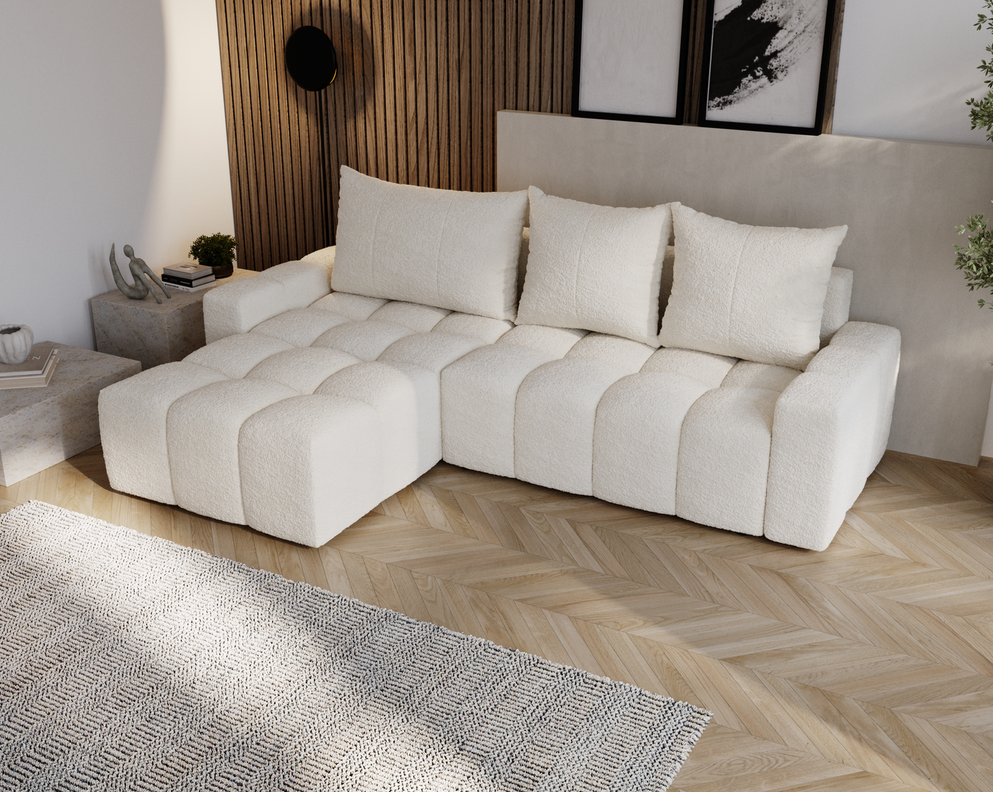 Glänta - Bäddsoffa med förvaring - Hörnsoffa