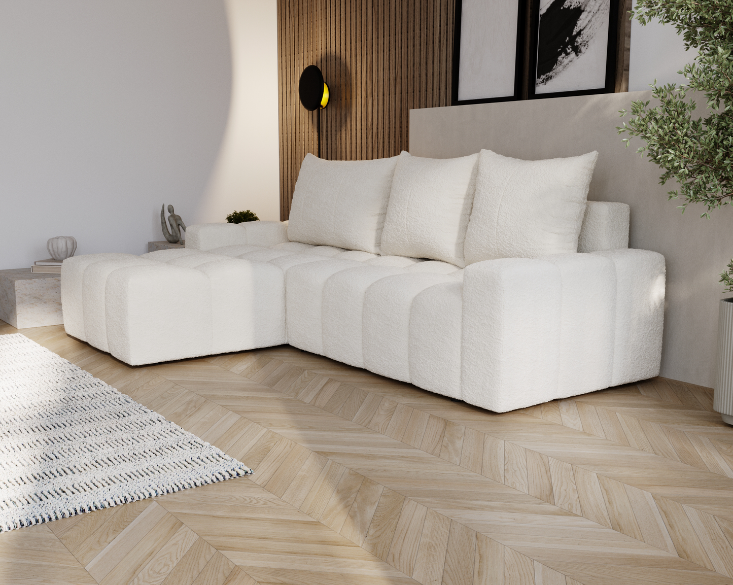 Glänta - Bäddsoffa med förvaring - Hörnsoffa