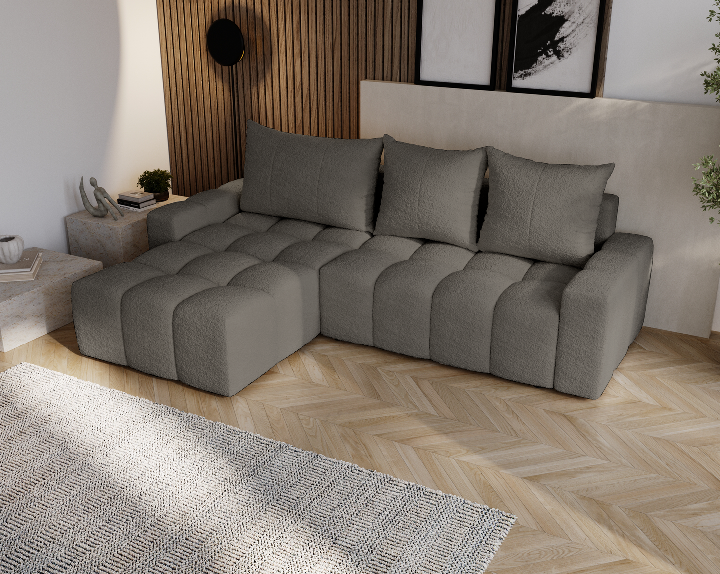 Glänta - Bäddsoffa med förvaring - Hörnsoffa