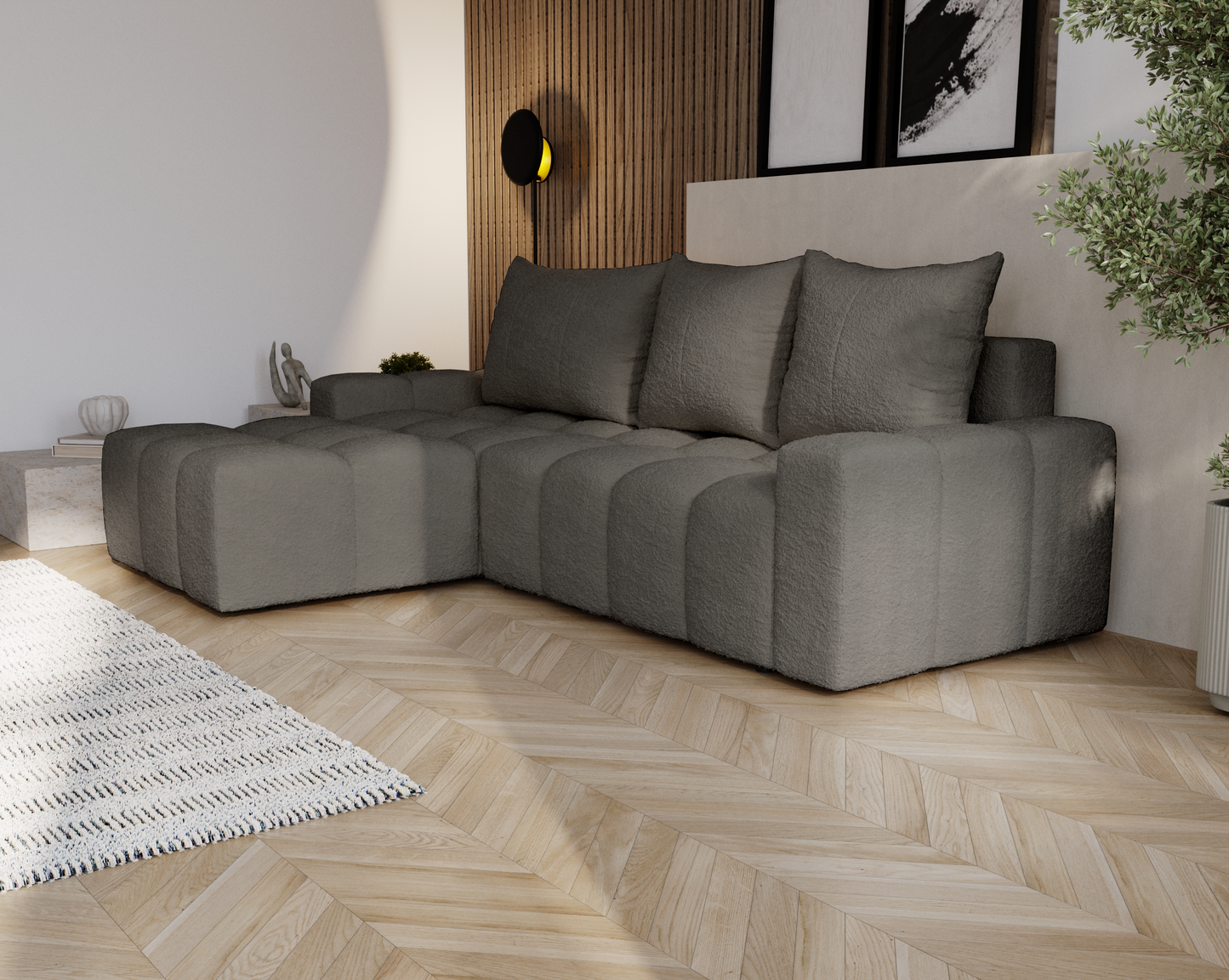 Glänta - Bäddsoffa med förvaring - Hörnsoffa