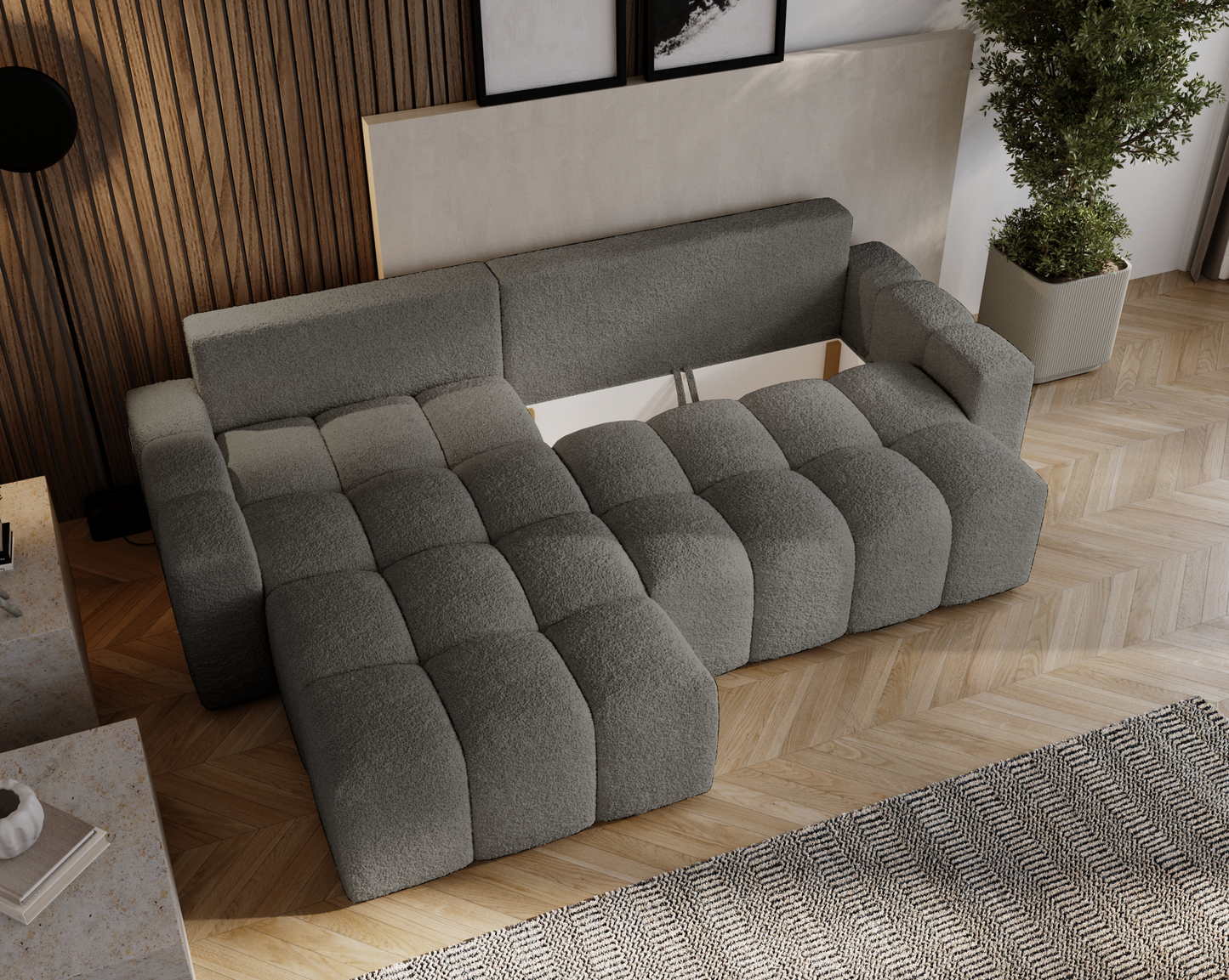 Glänta - Bäddsoffa med förvaring - Hörnsoffa