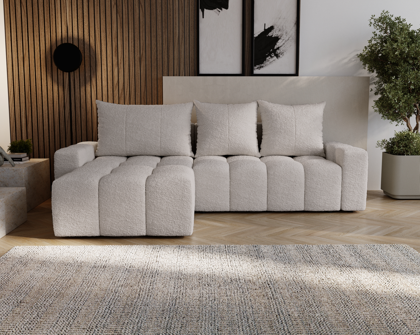 Glänta - Bäddsoffa med förvaring - Hörnsoffa