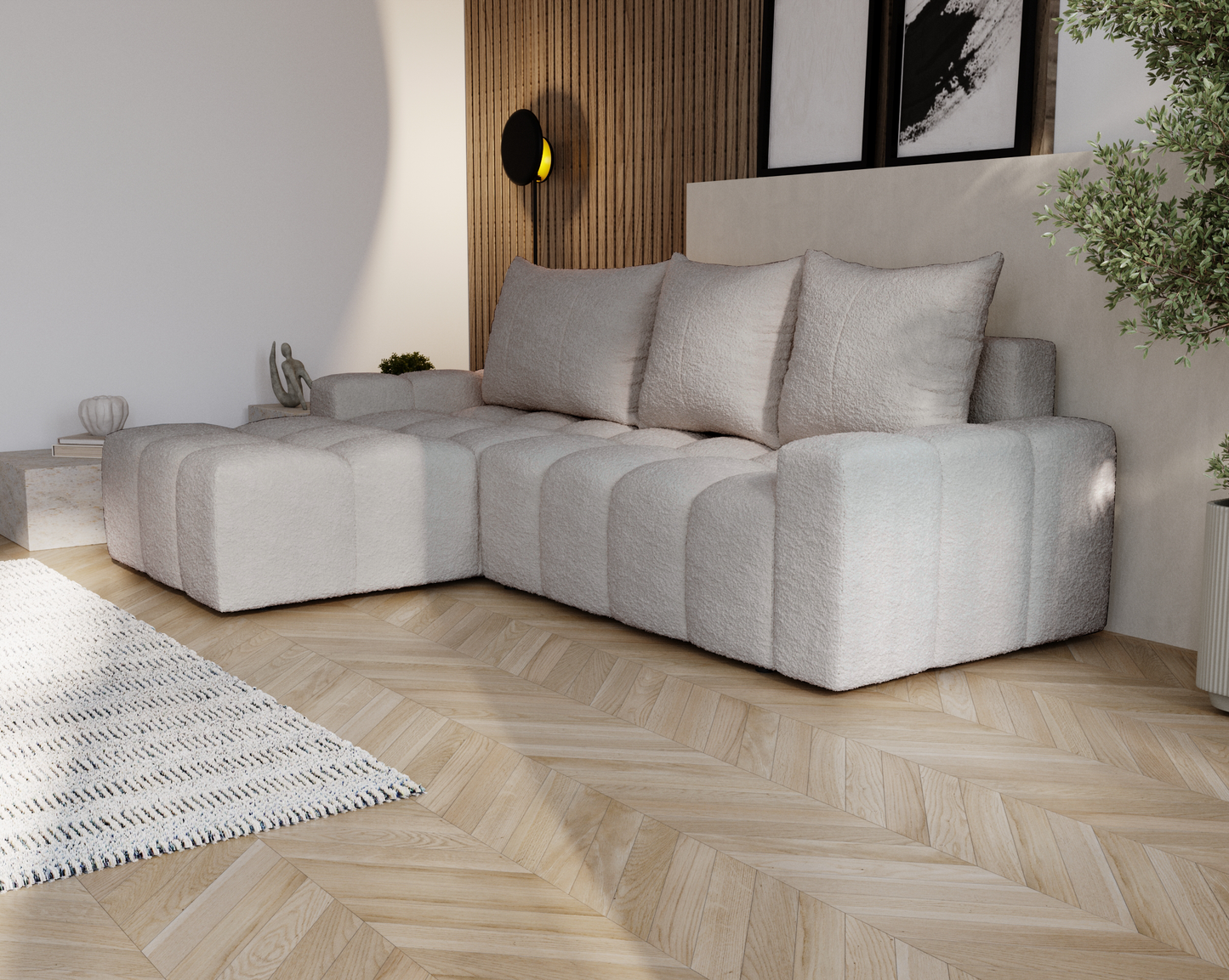 Glänta - Bäddsoffa med förvaring - Hörnsoffa