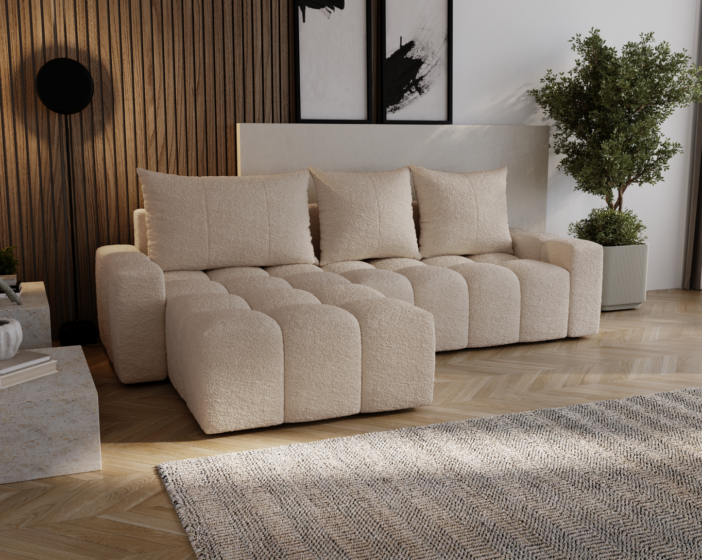 Glänta - Bäddsoffa med förvaring - Hörnsoffa