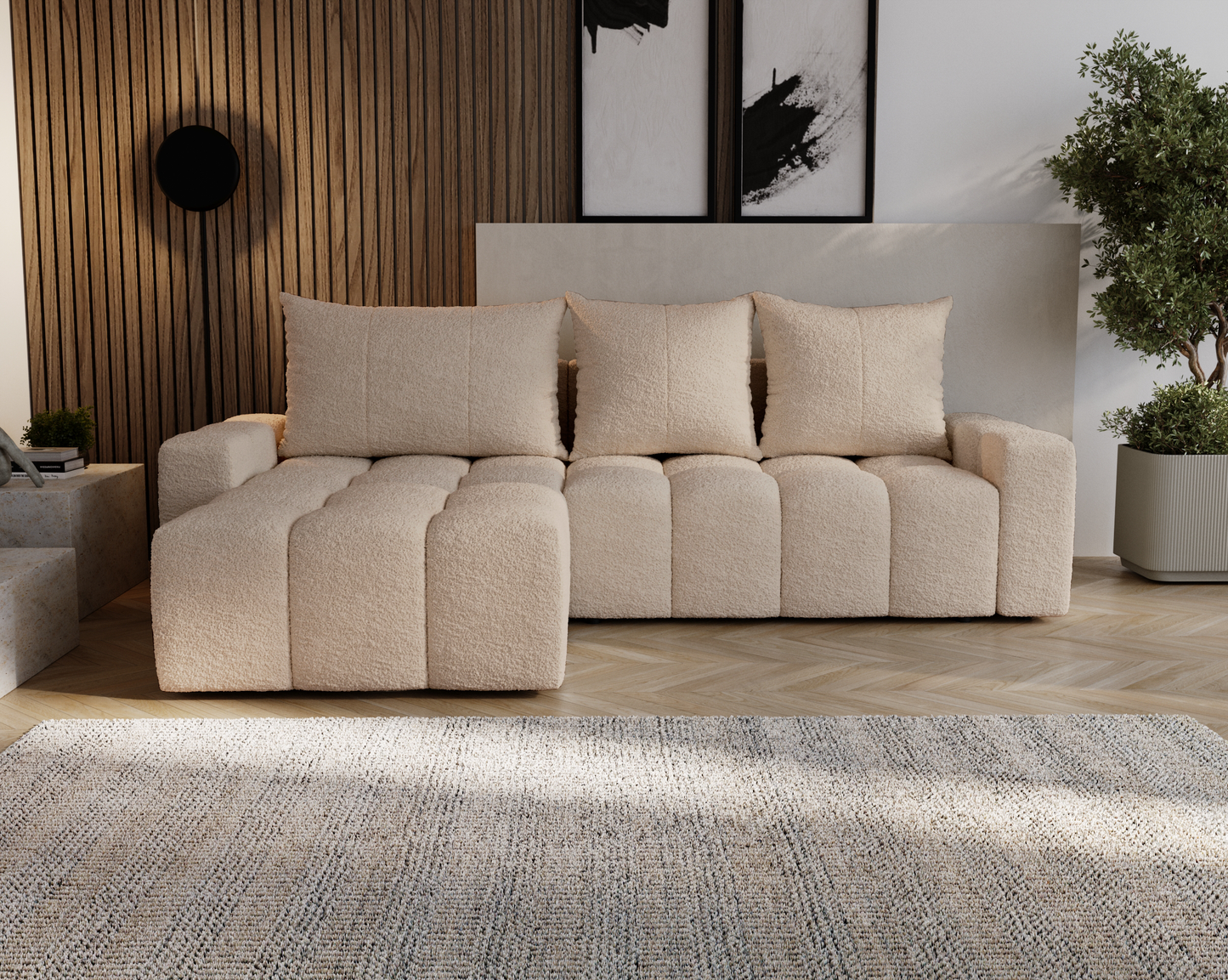 Glänta - Bäddsoffa med förvaring - Hörnsoffa