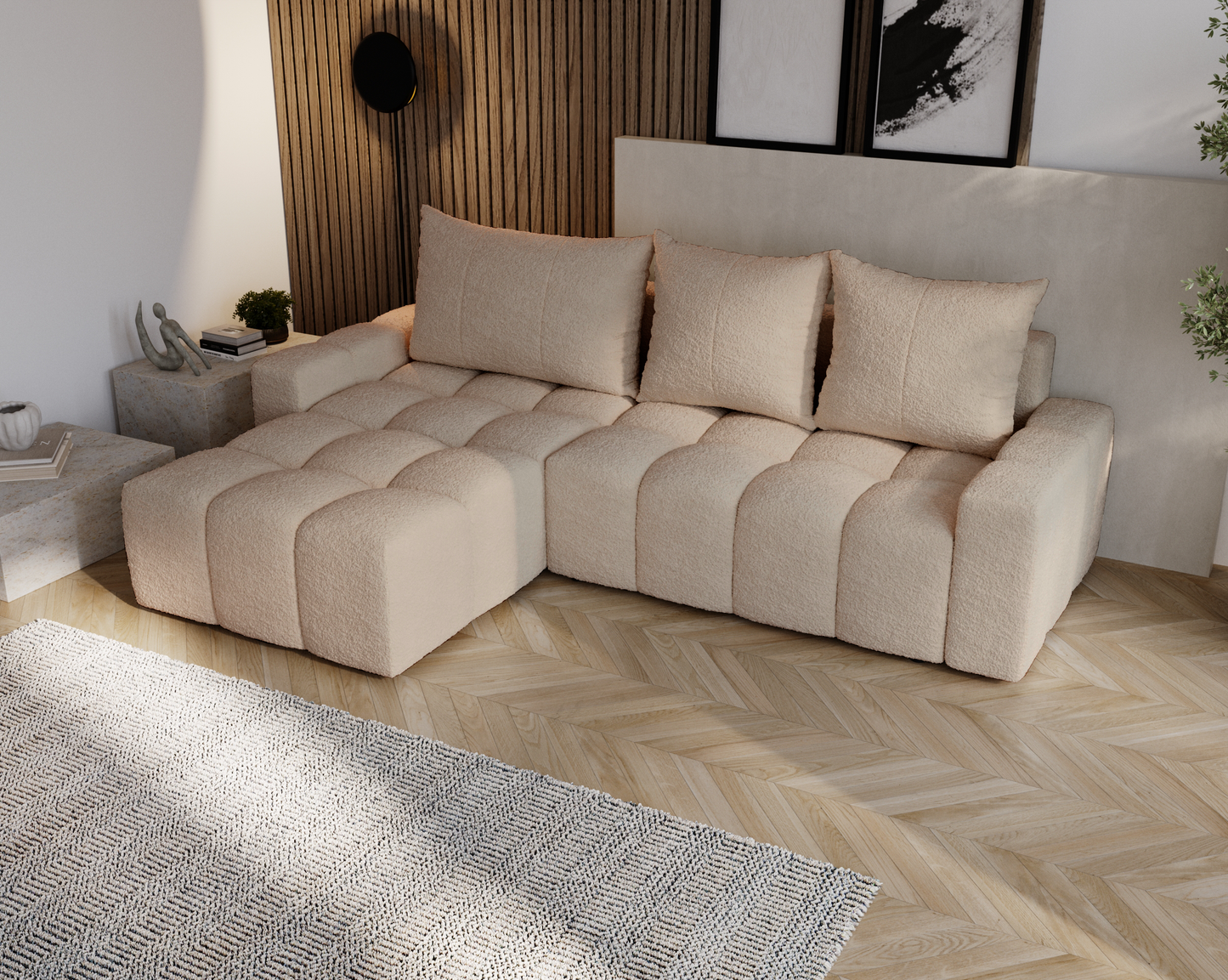 Glänta - Bäddsoffa med förvaring - Hörnsoffa