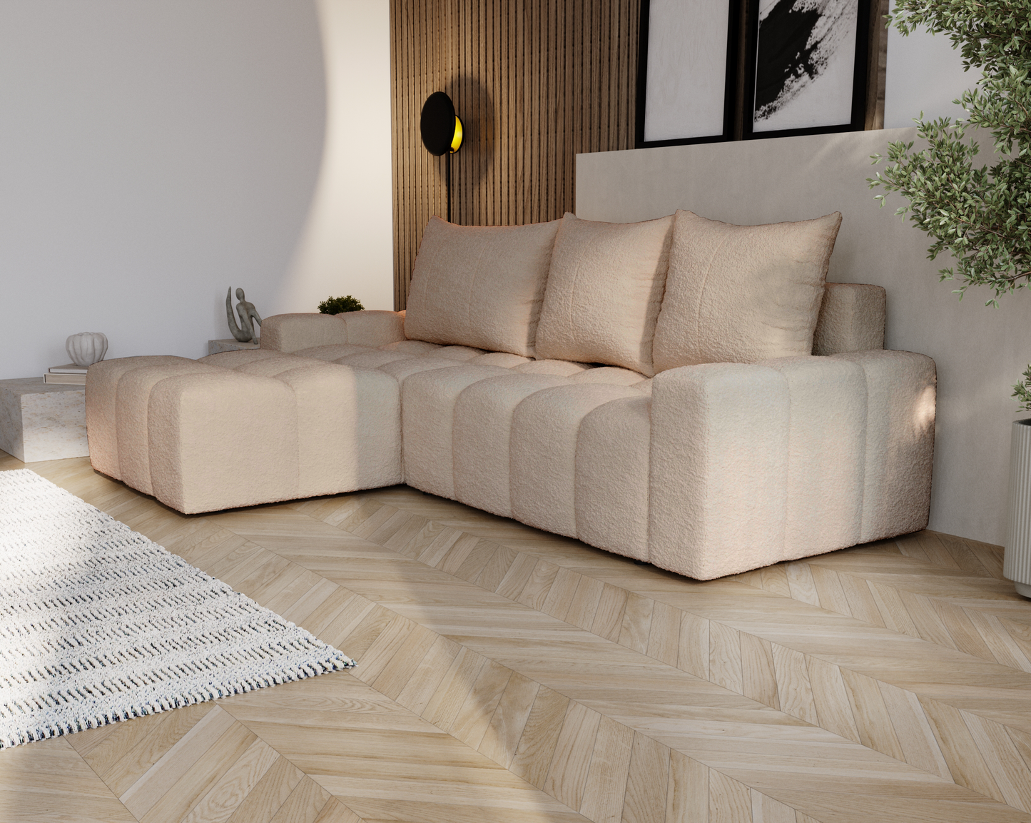 Glänta - Bäddsoffa med förvaring - Hörnsoffa