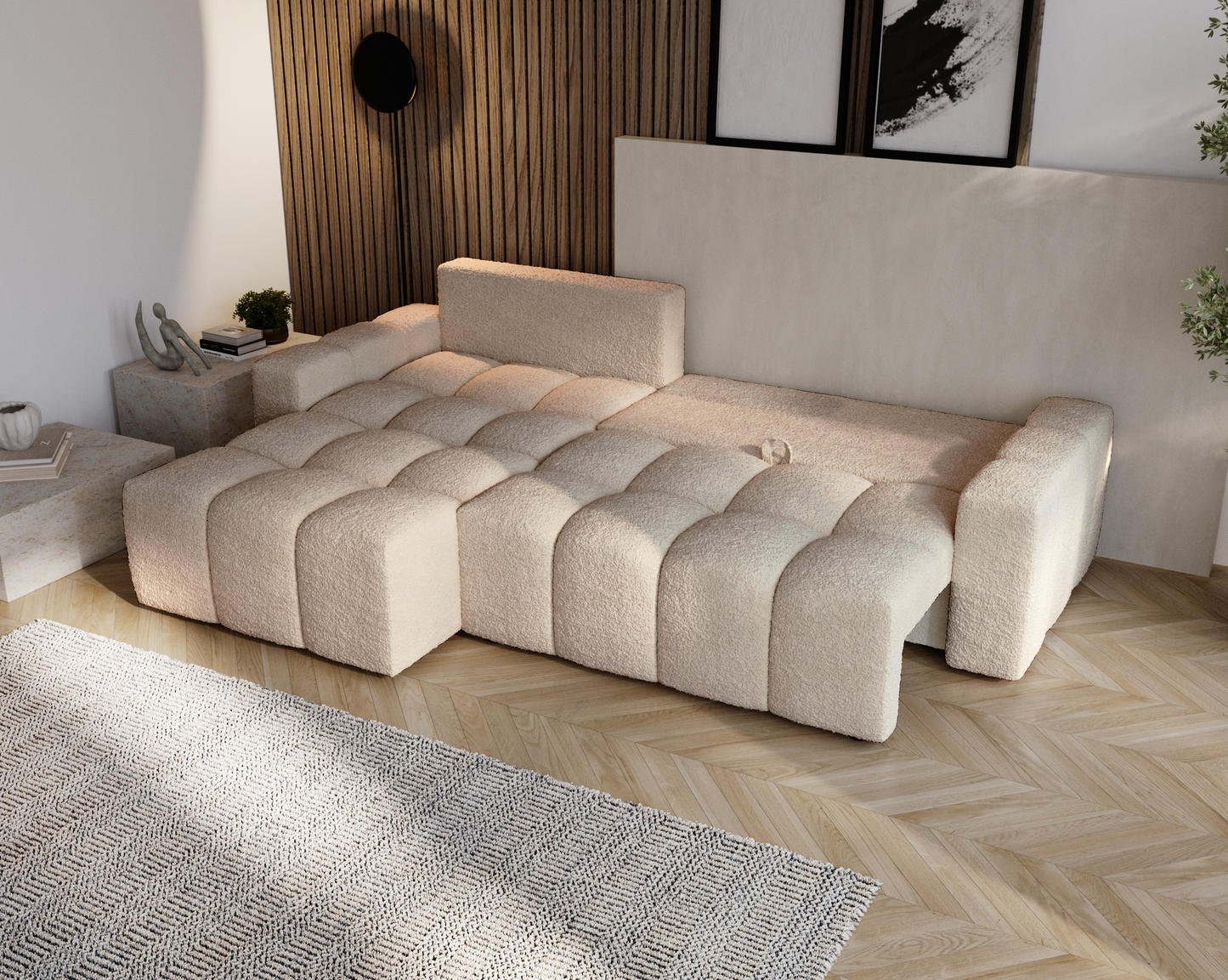 Glänta - Bäddsoffa med förvaring - Hörnsoffa