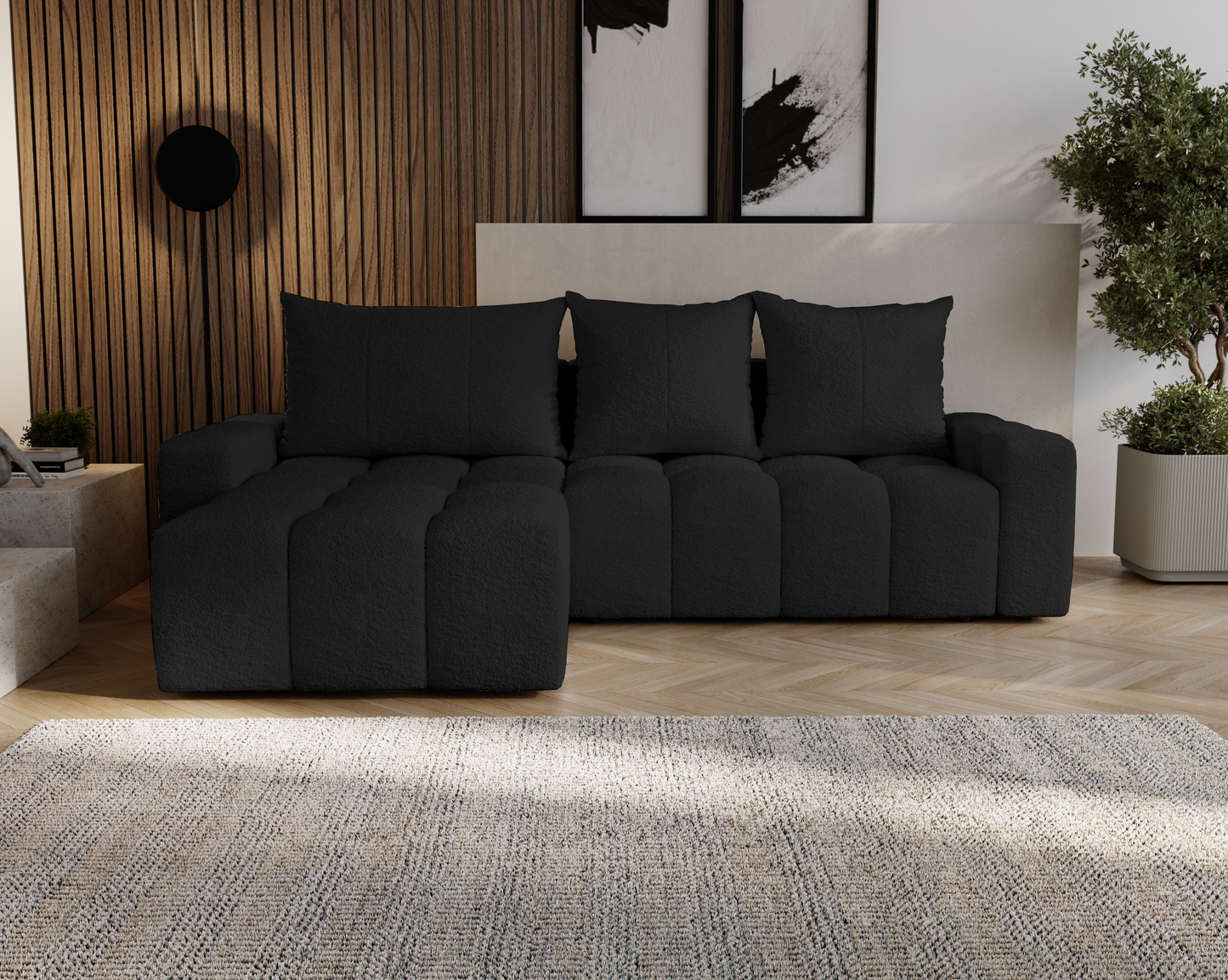 Glänta - Bäddsoffa med förvaring - Hörnsoffa