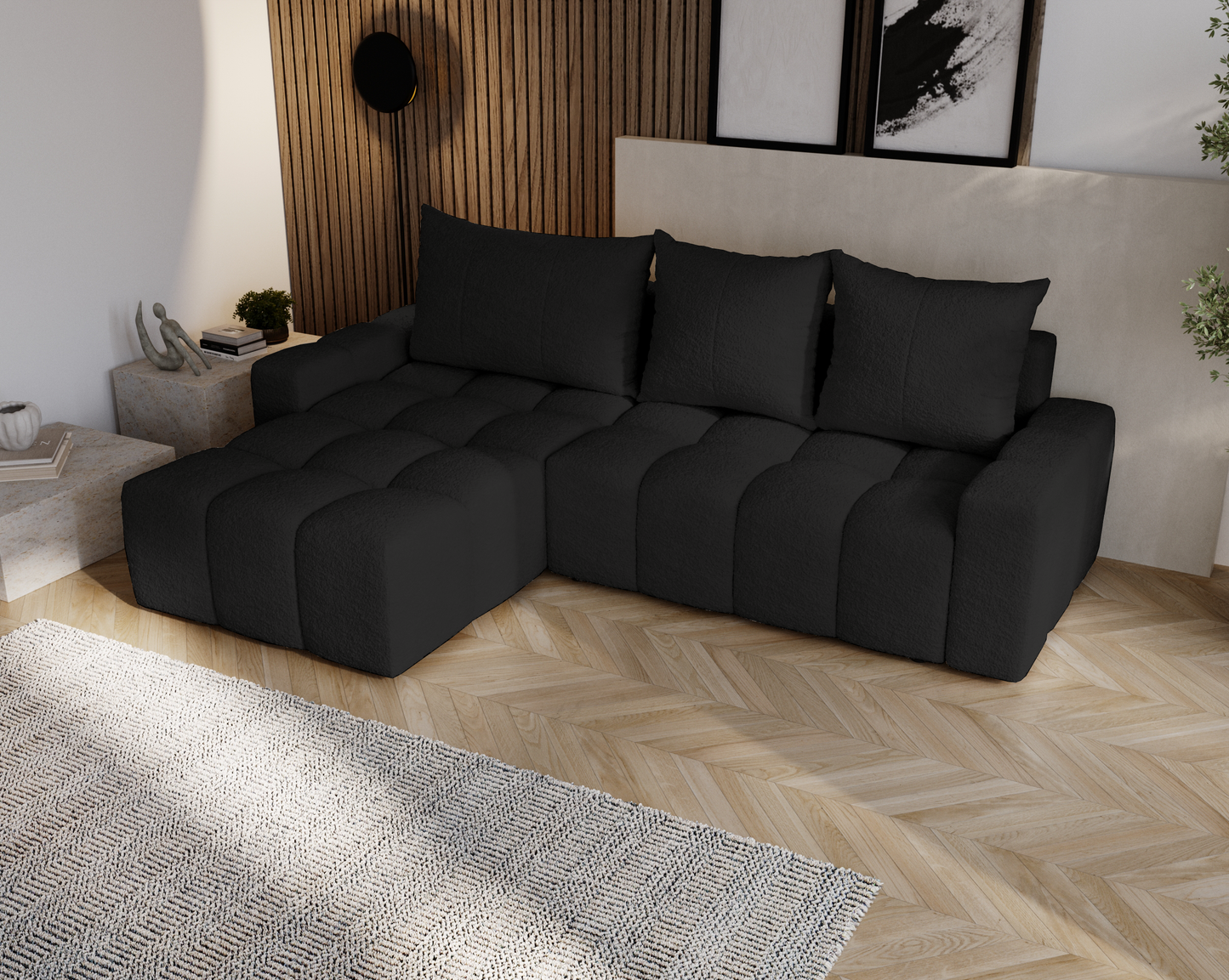 Glänta - Bäddsoffa med förvaring - Hörnsoffa