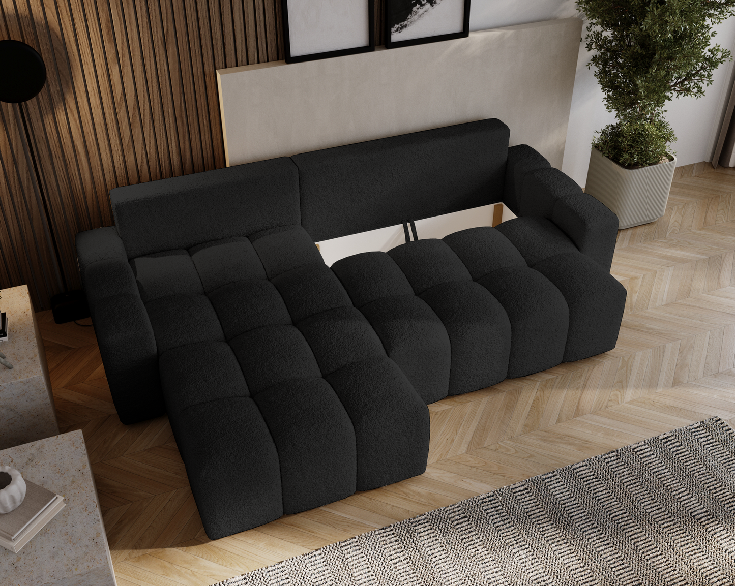 Glänta - Bäddsoffa med förvaring - Hörnsoffa