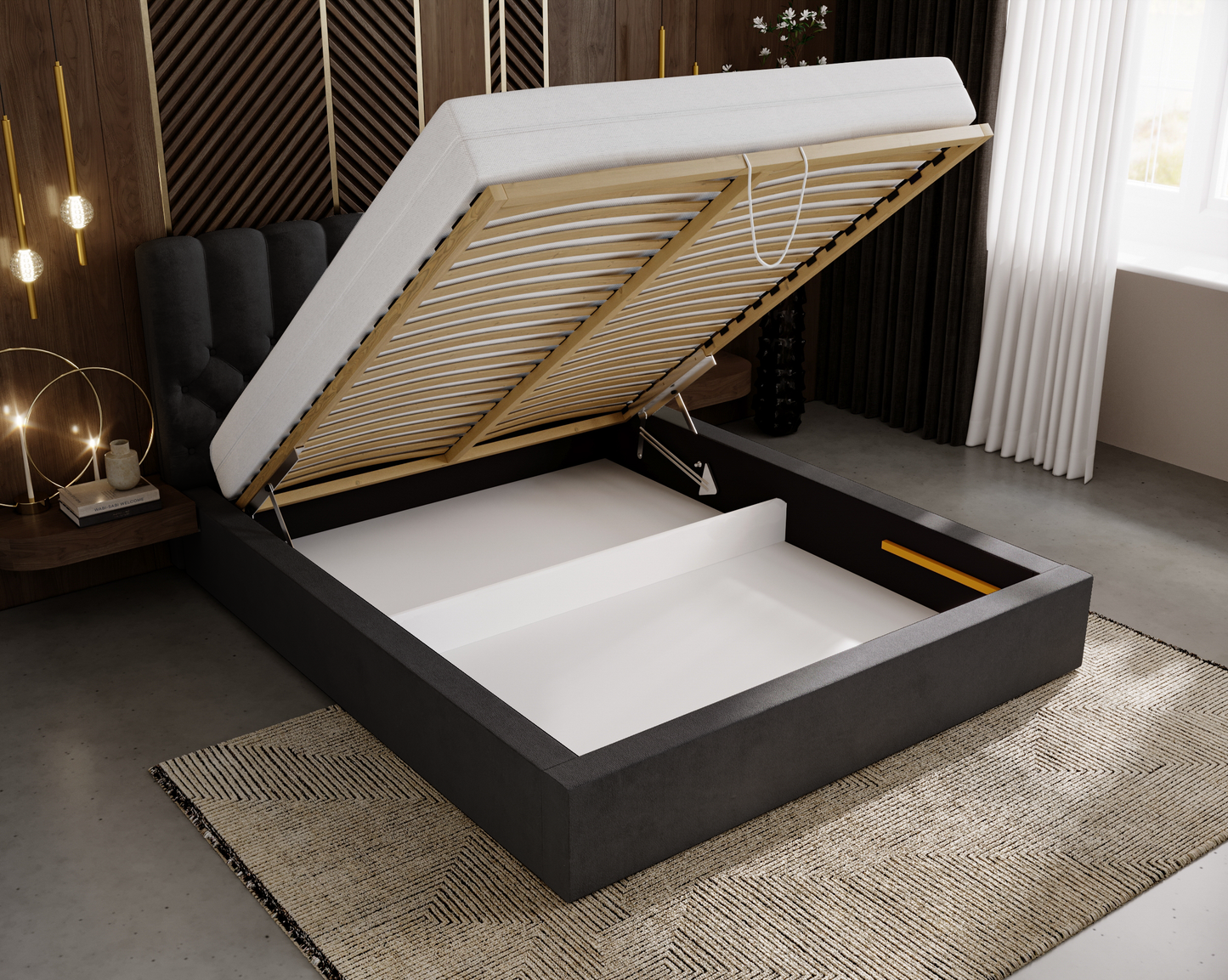 Nattro - Sängram med förvaring