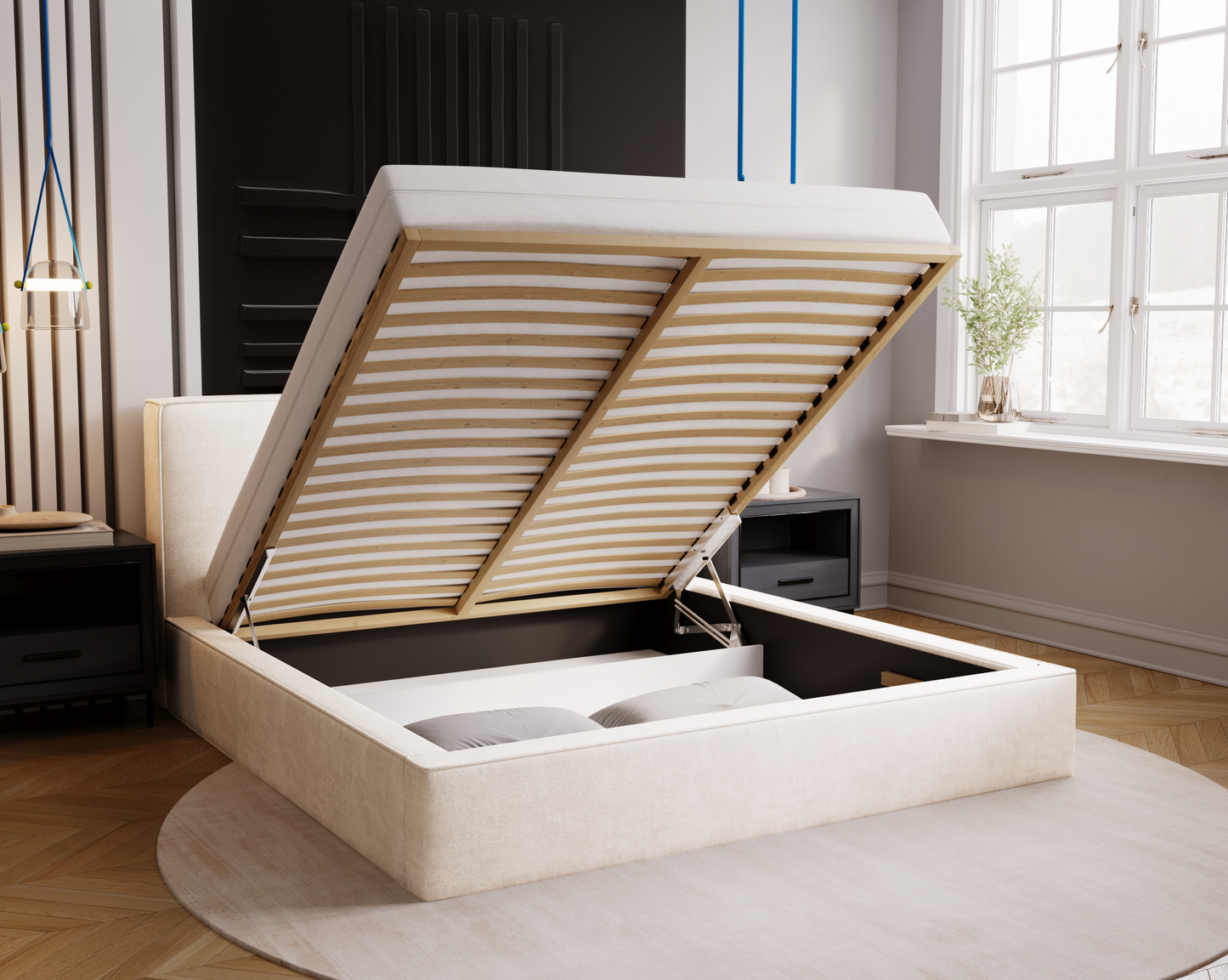 Viloverk - Sängram med förvaring