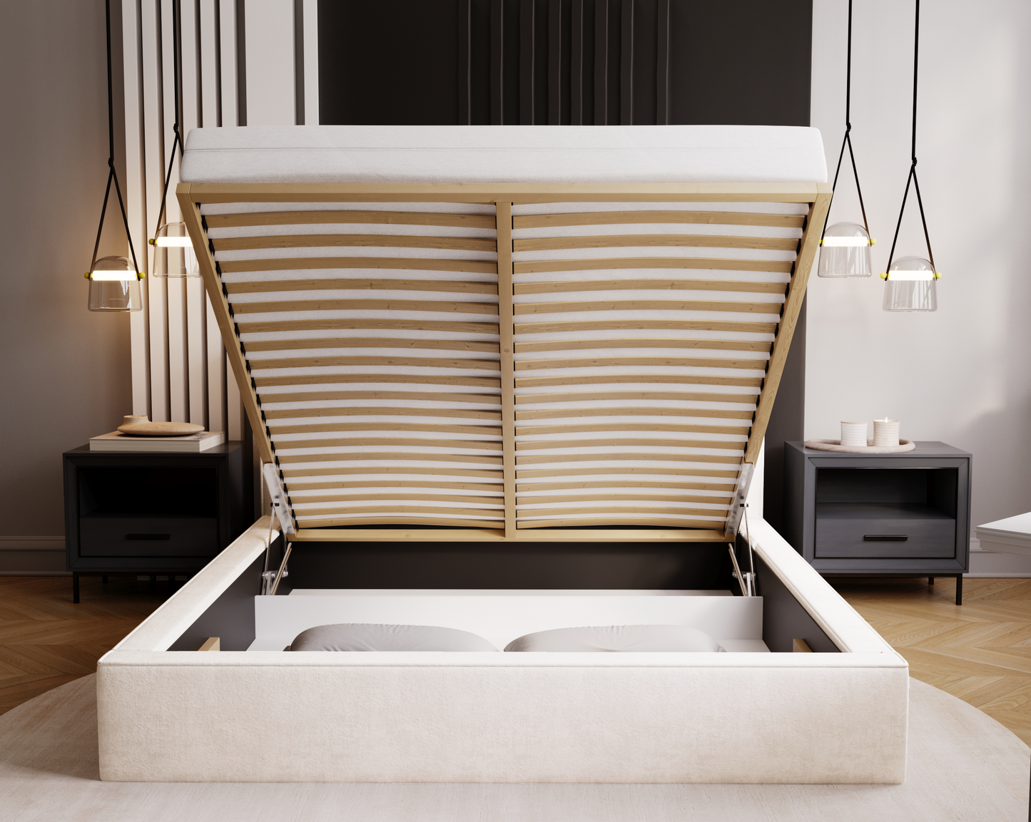 Viloverk - Sängram med förvaring