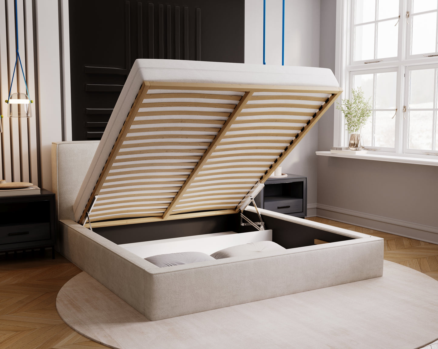 Viloverk - Sängram med förvaring