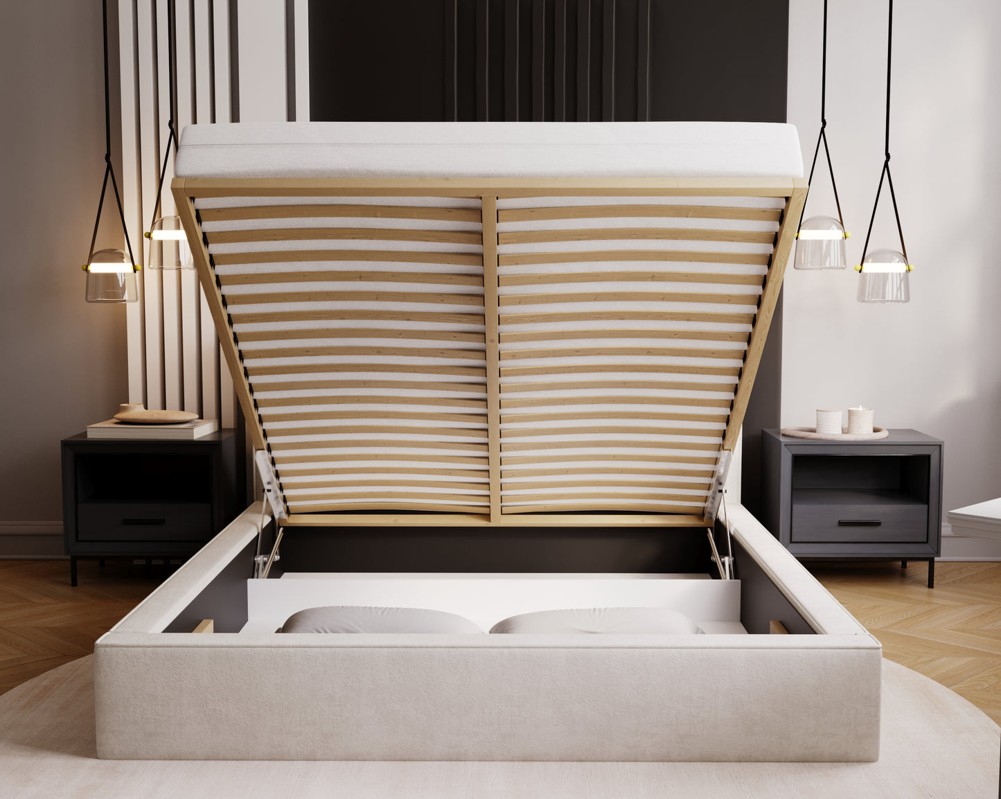 Viloverk - Sängram med förvaring