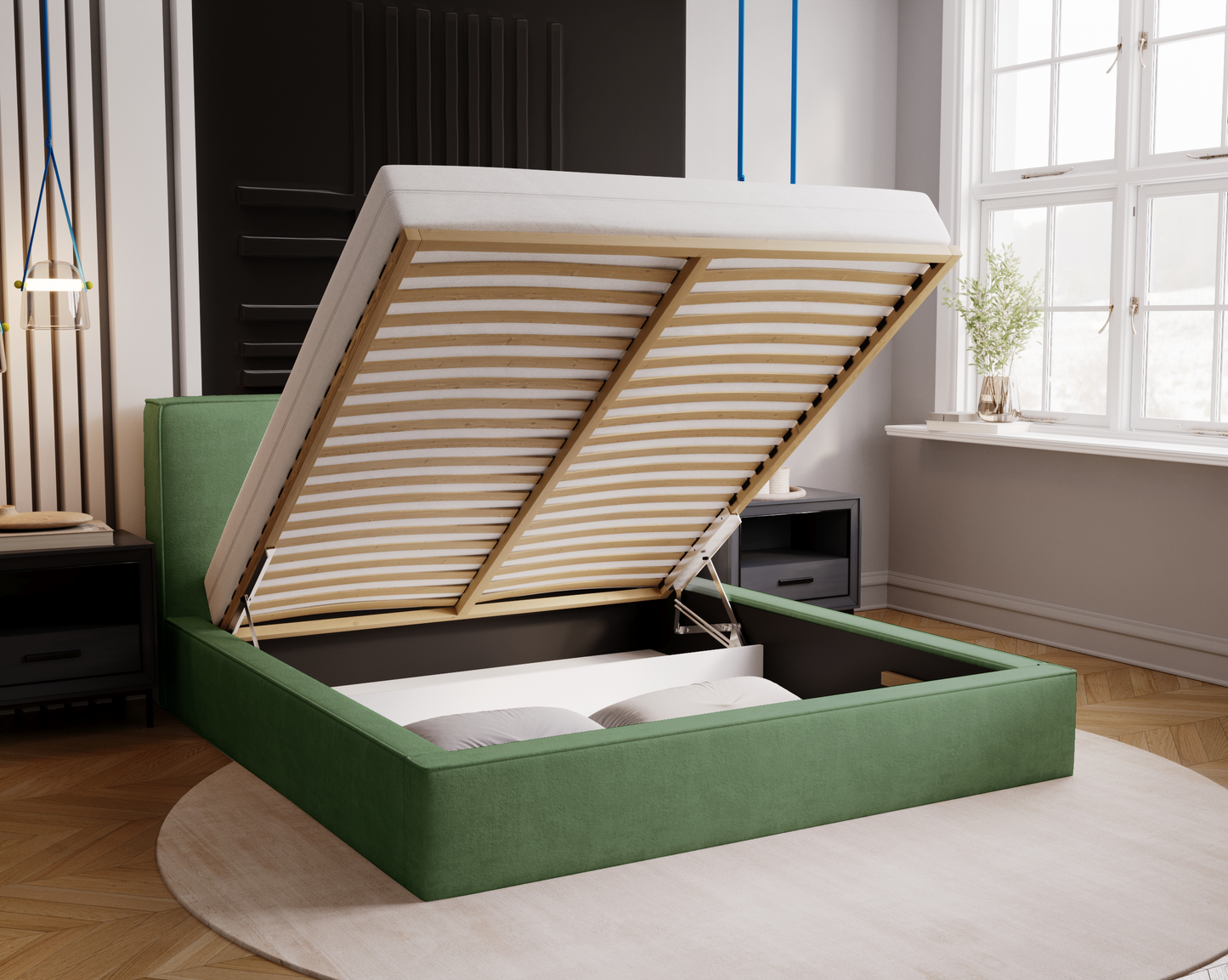 Viloverk - Sängram med förvaring