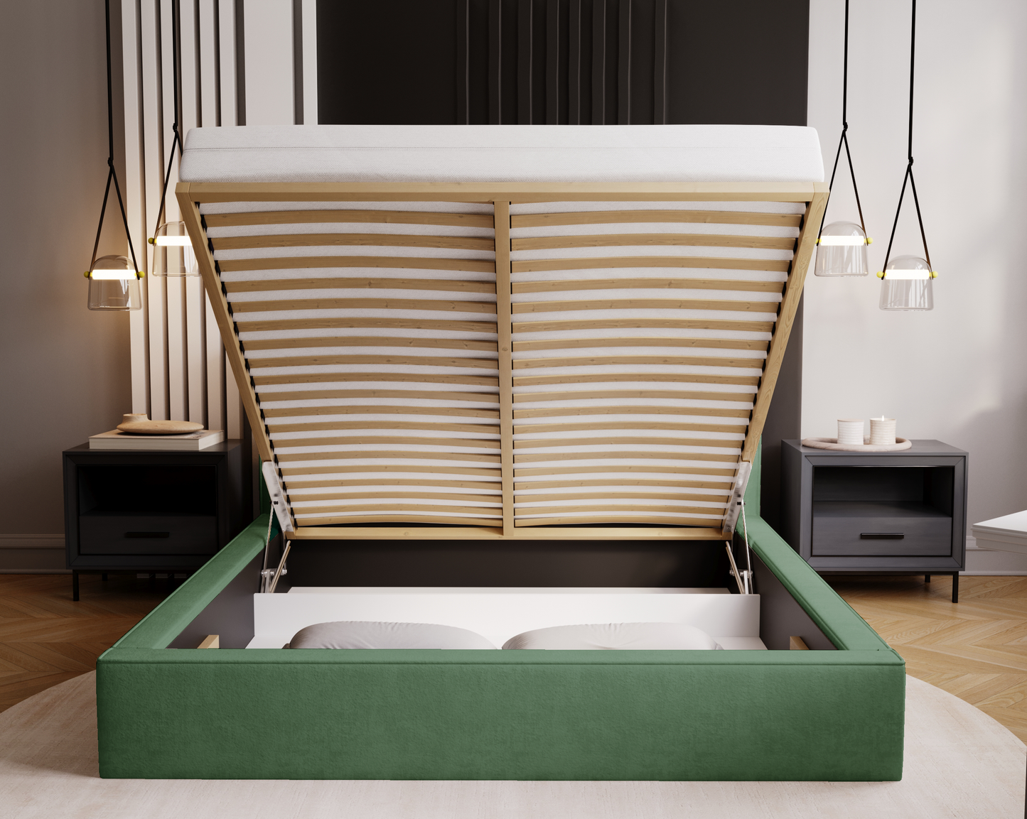 Viloverk - Sängram med förvaring