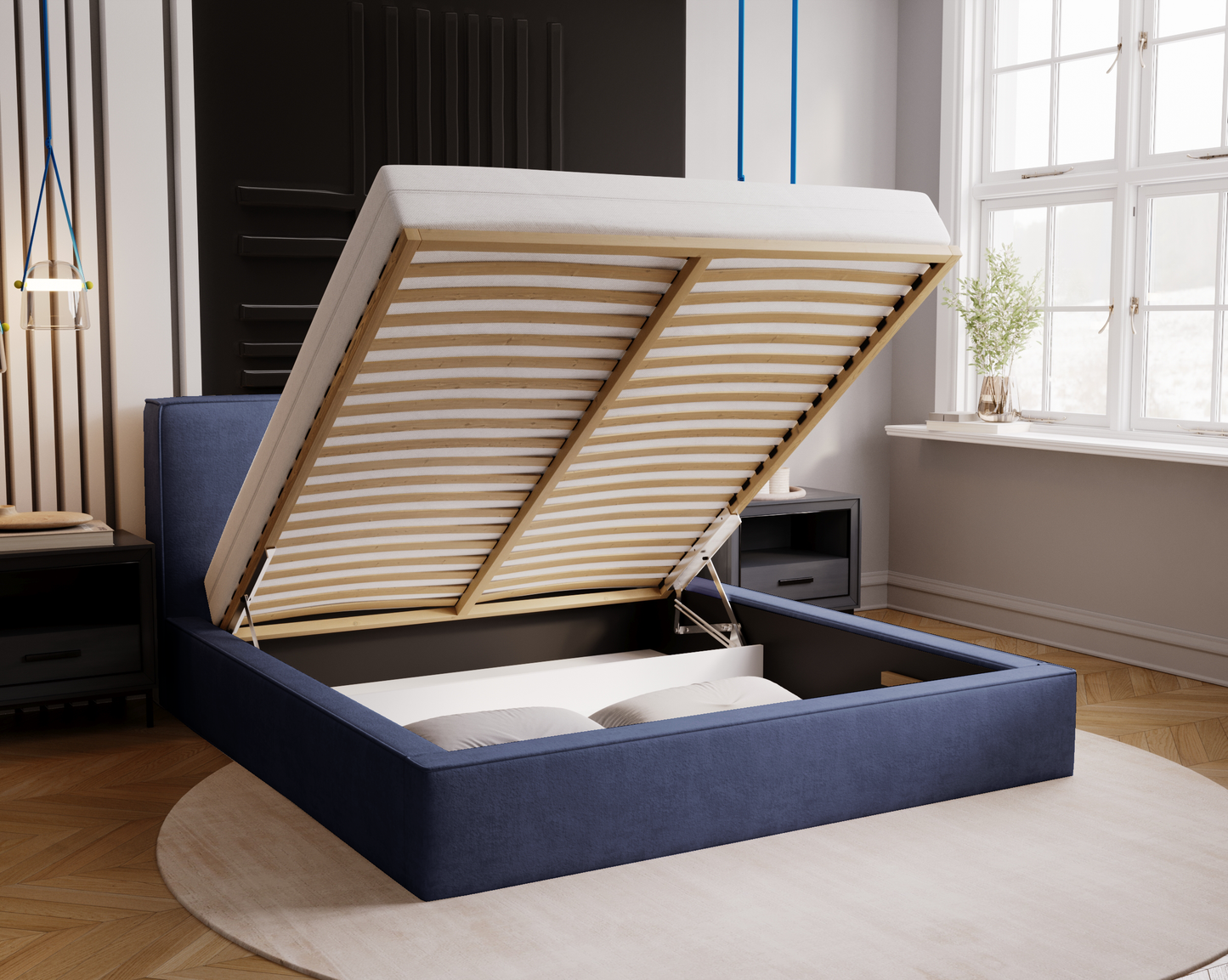 Viloverk - Sängram med förvaring