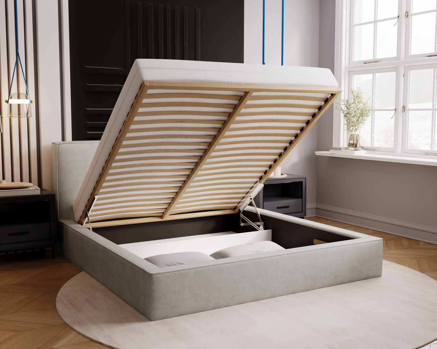 Viloverk - Sängram med förvaring