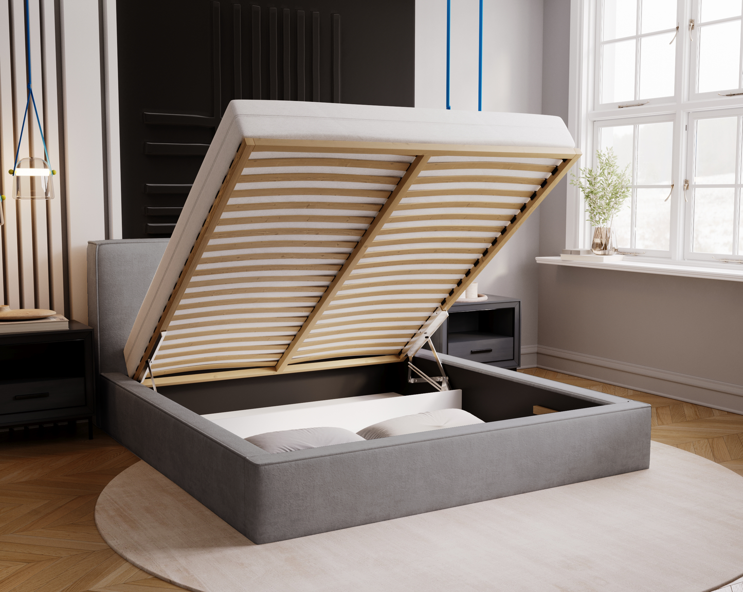 Viloverk - Sängram med förvaring