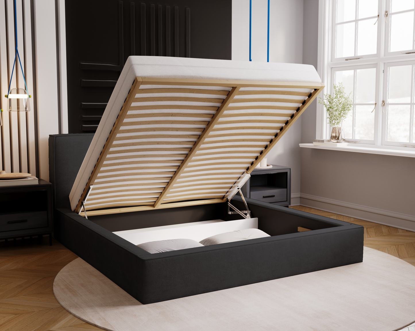 Viloverk - Sängram med förvaring